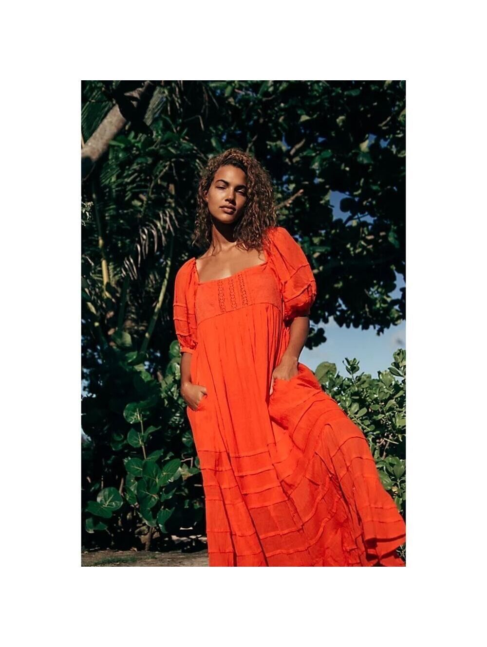 Free People Let's Be Friends Midi Dress Size M